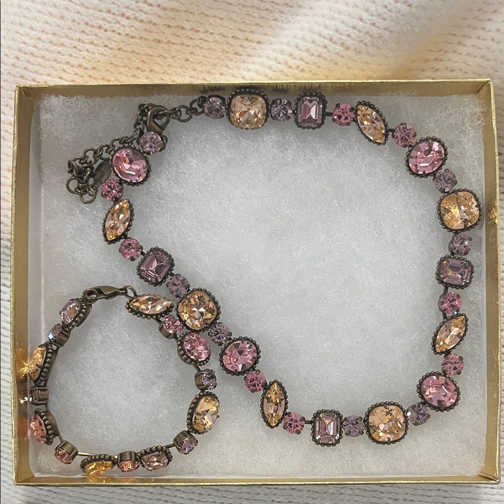 Sorrelli Bold Crystal multi shape bracelet and necklace set